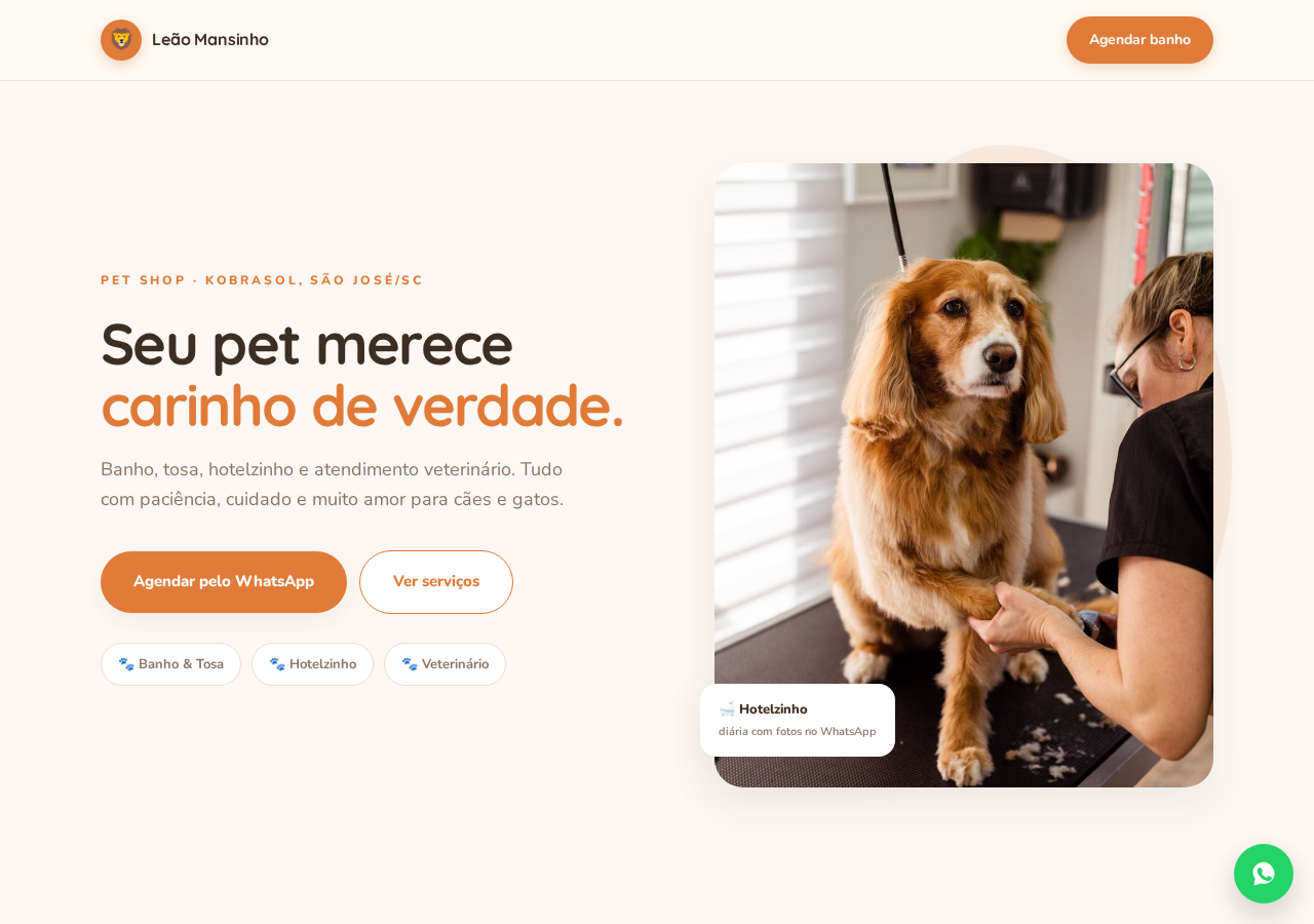 Preview do pet shop Leão Mansinho